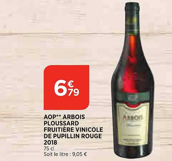 aop arbois ploussard fruitière vinicole de pupillin rouge