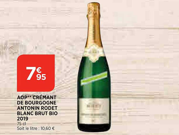 aop crémant de bourgogne antonin rodet blanc brut bio 2019