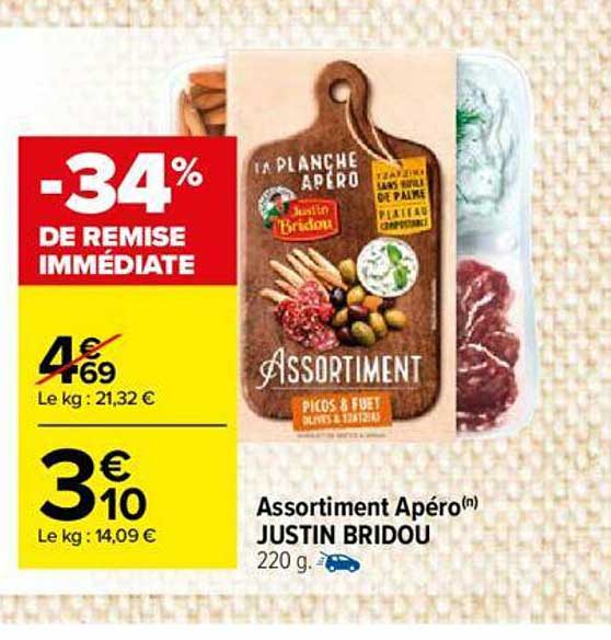 assortiment apéro justin bridou