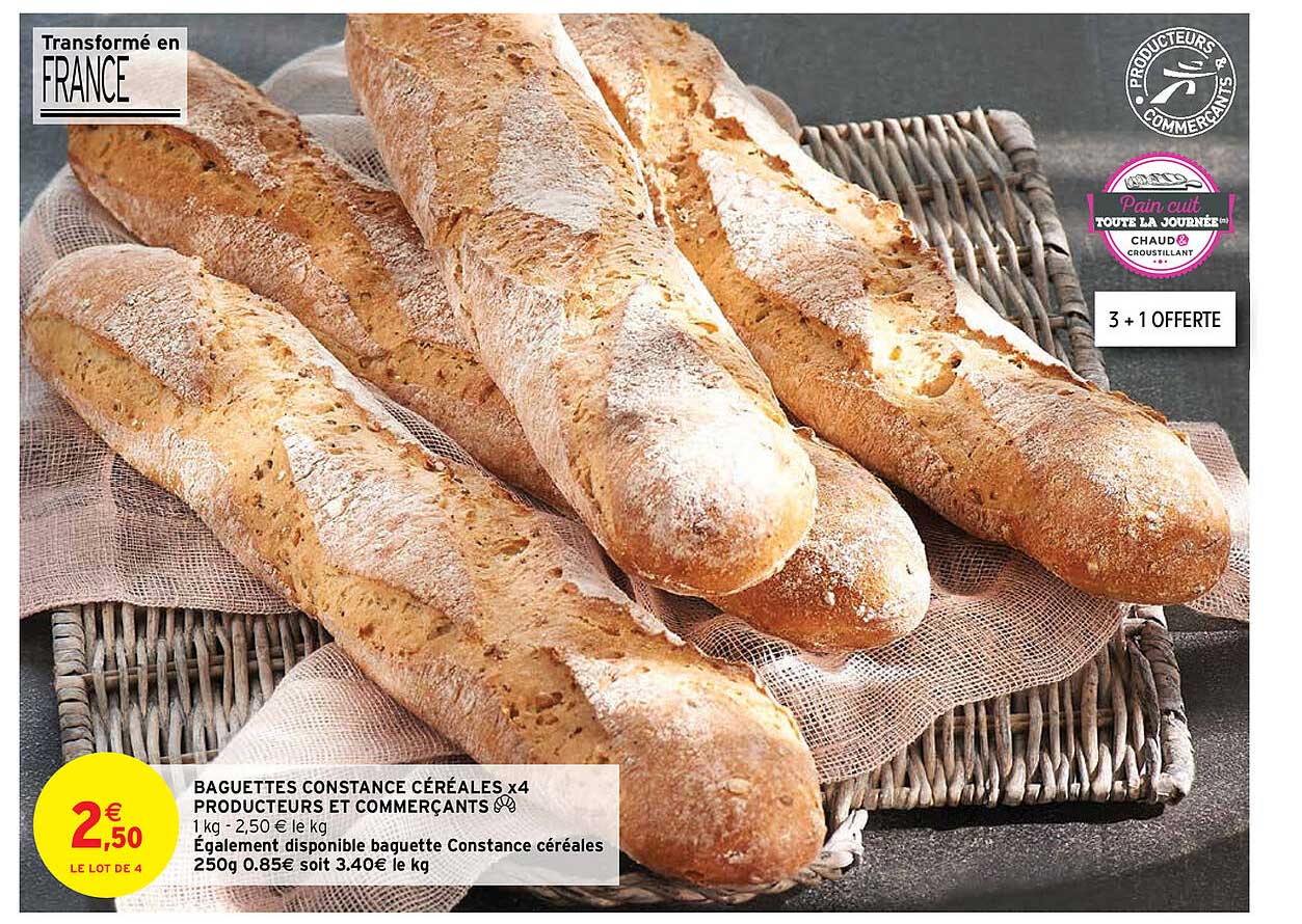 baguettes constance céréales x4 producteurs et commerçants