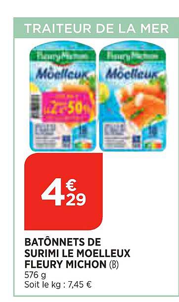 batônnets de surimi le moelleux fleury michon