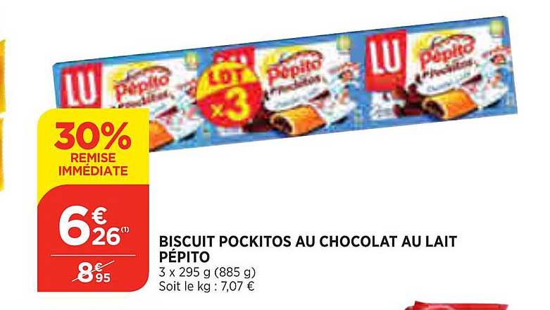 biscuit pockitos au chocolat au lait pépito