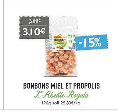 bonbons miel et propolis l'abeille royale
