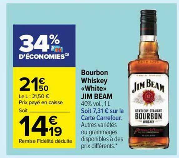 bourbon whiskey "white" jim beam