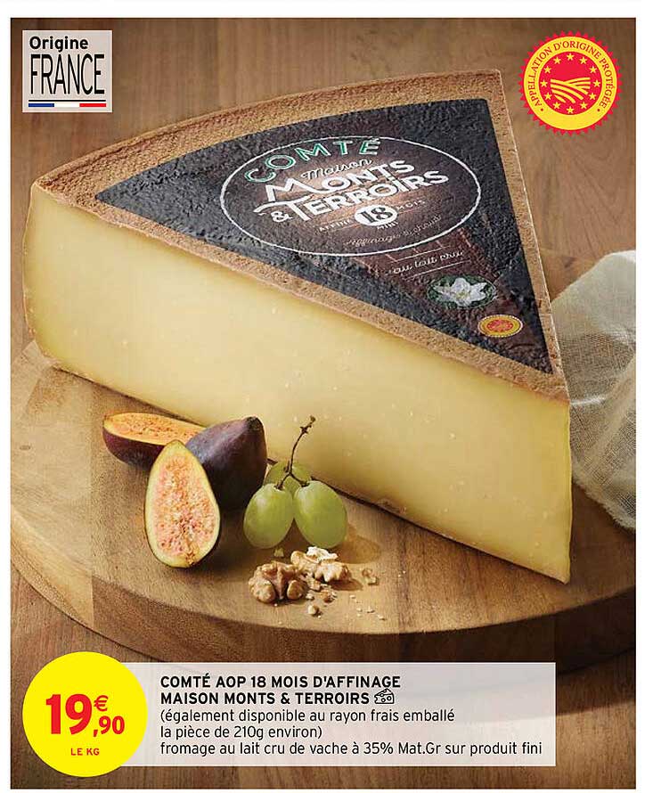 comté aop 18 mois d'affinage maison monts & terroirs