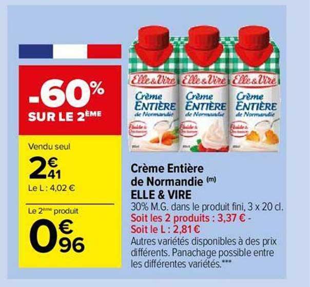 crème entière de normandie elle&vire