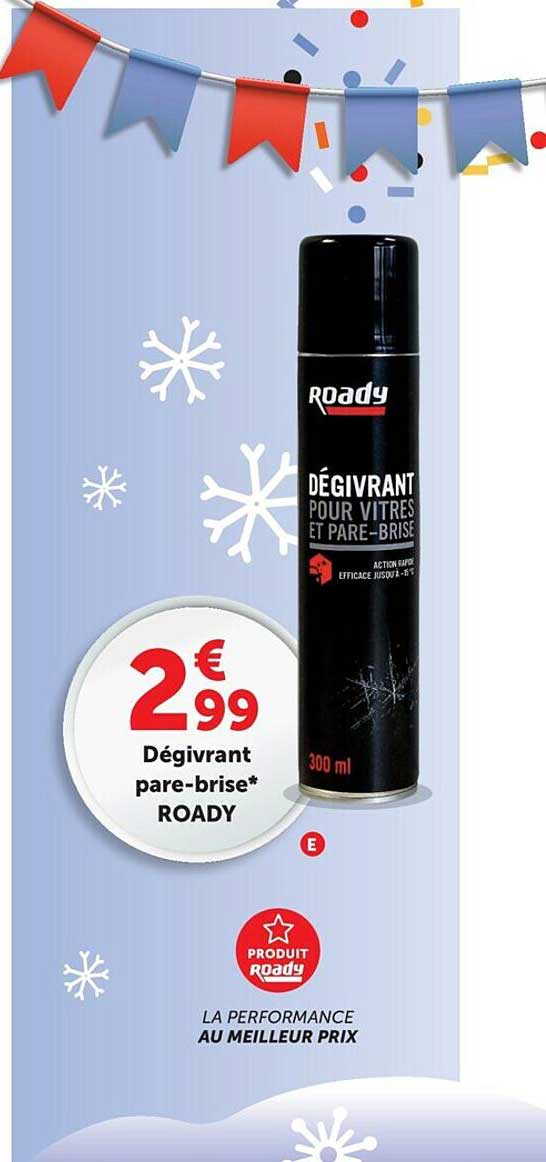 dégivrant pare-brise roady