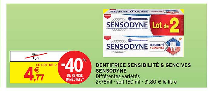 dentifrice sensibilité & gencives sensodyne