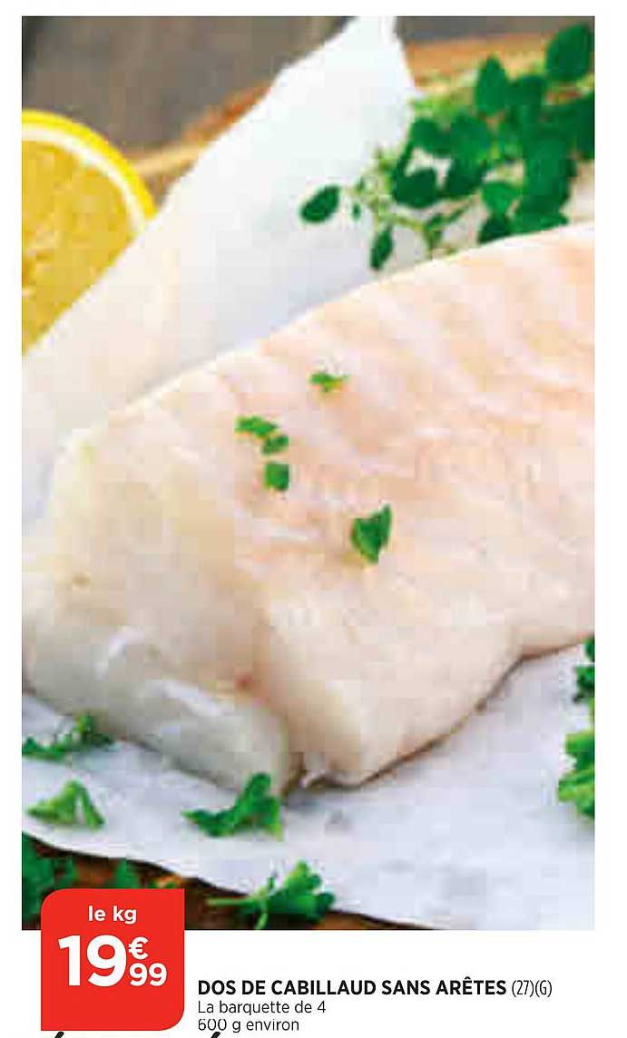 dos de cabillaud sans arêtes