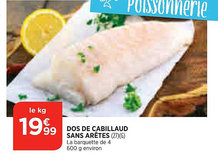 dos de cabillaud sans arêtes