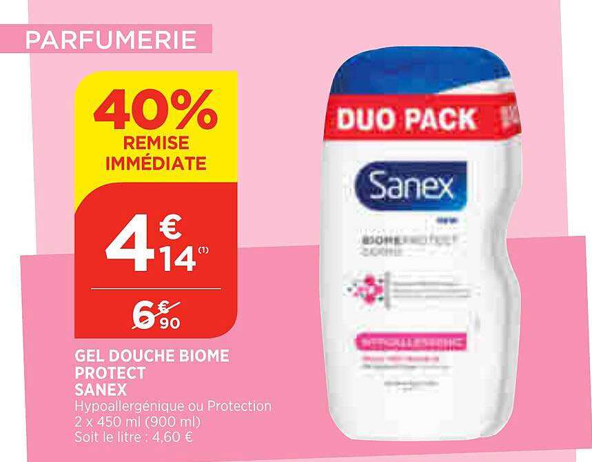 gel douche biome protect sanex