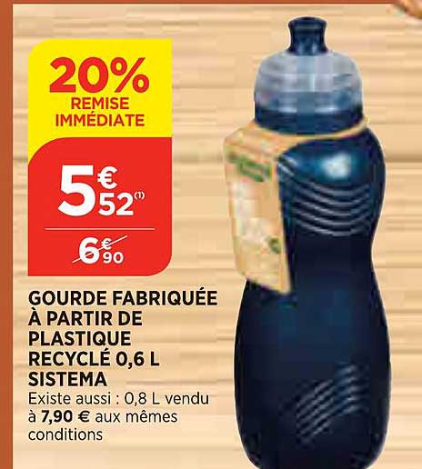 gourde fabriquée à partir de plastique recyclé sistema