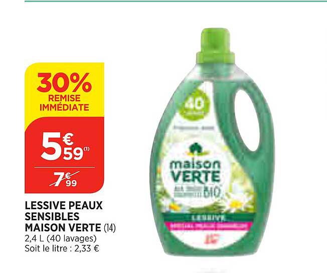 lessive peaux sensibles maison verte