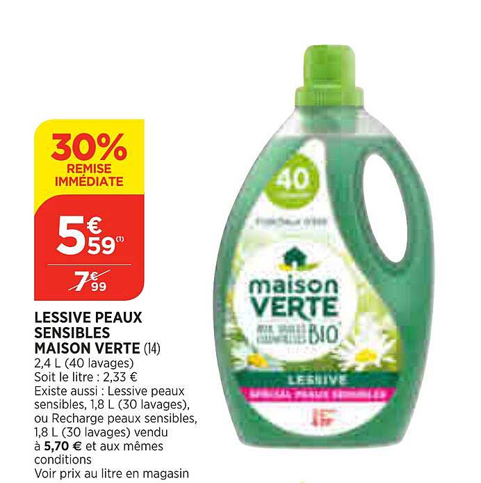 lessive peaux sensibles maison verte