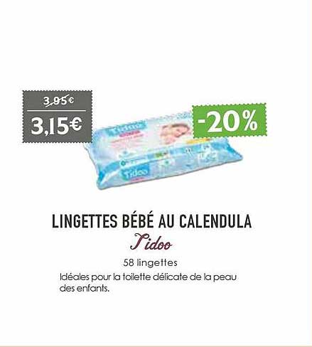 lingettess bébé au calendula tidoo