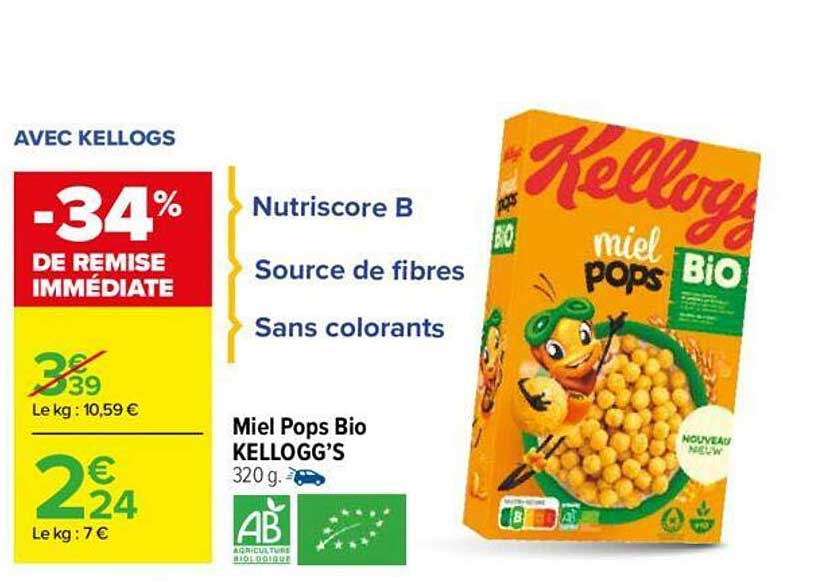 miel pops bio kellogg's