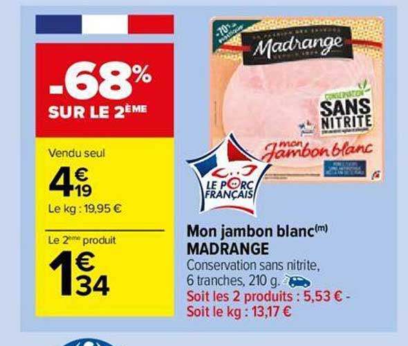 mon jambon blanc madrange