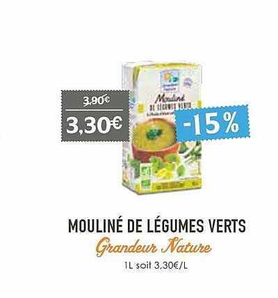 mouliné de légumes verts grandeur nature