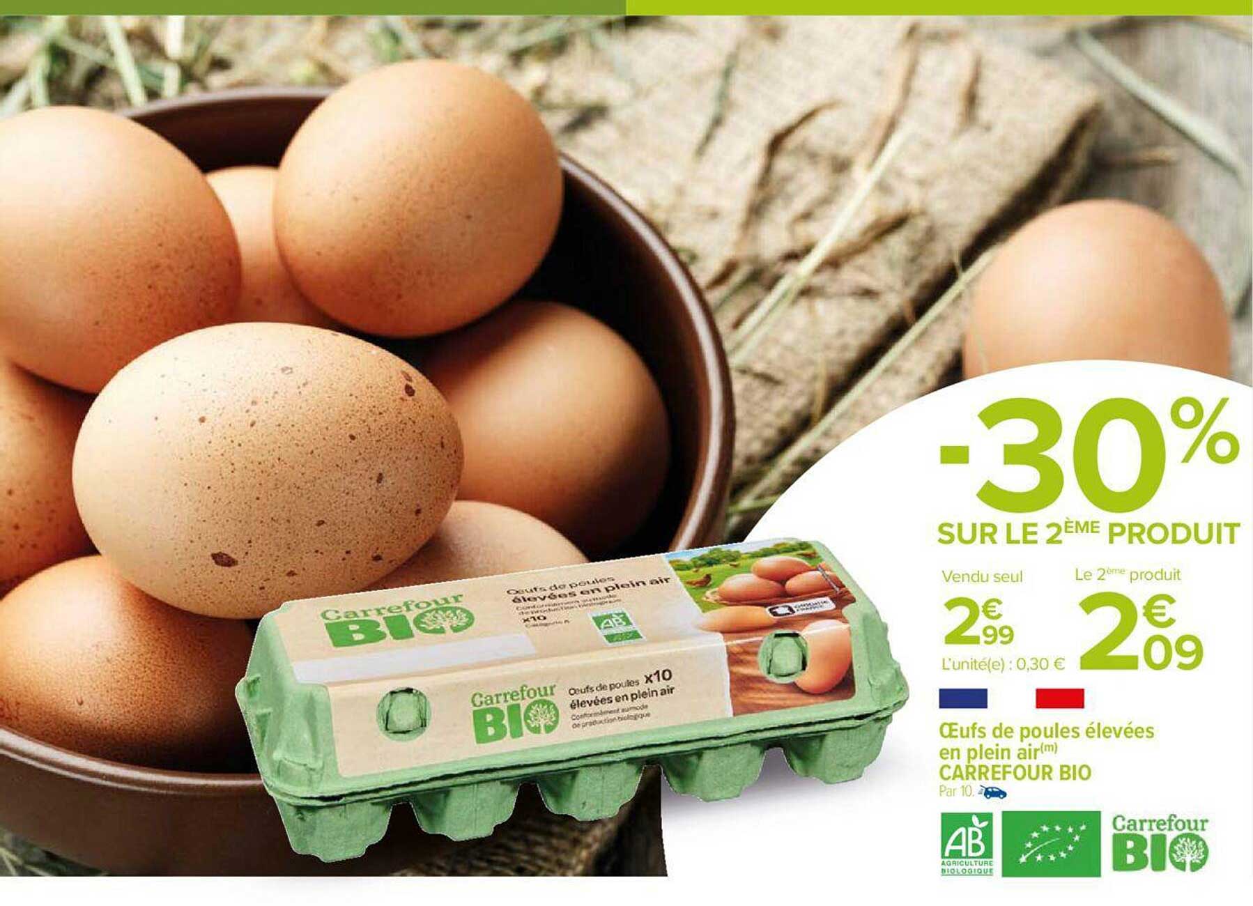 Oeufs De Poules élevées En Plein Air Carrefour Bio