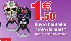 ouvre bouteille "tête de mort"