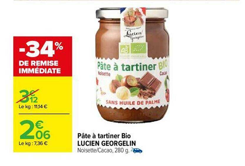 pâte à tartiner bio lucien georgelin