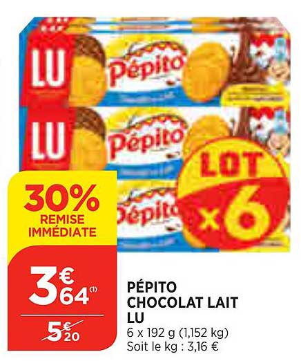 Pépito Chocolat Lait Lu
