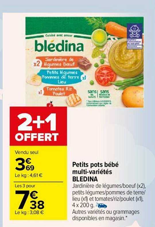 Petits Pots Bébé Multi-variétés Bledina