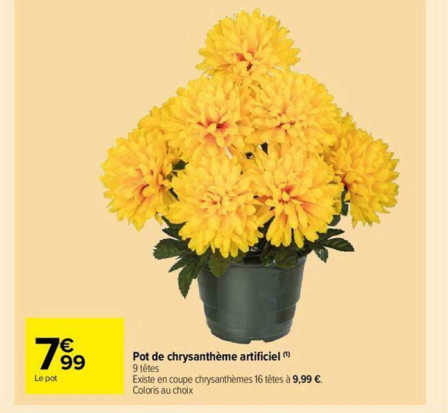 pot de chrysanthème artificiel