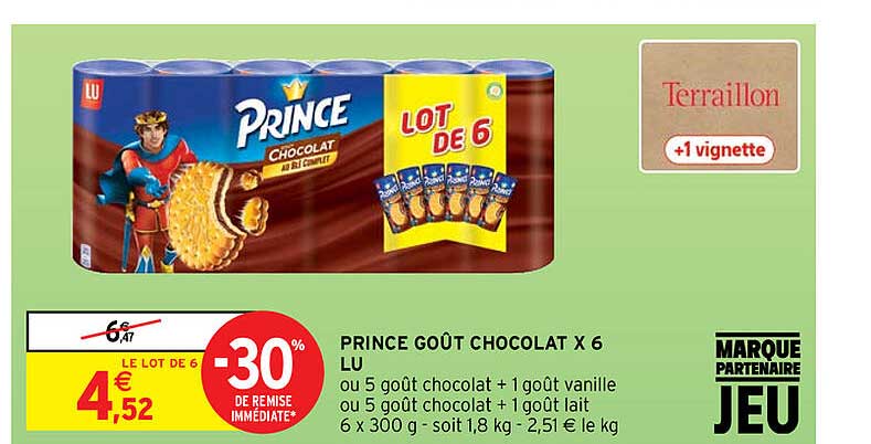 Prince Goût Chocolat X6 Lu