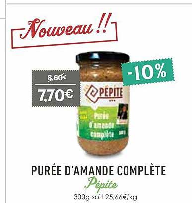 purée d'amande complète pépite