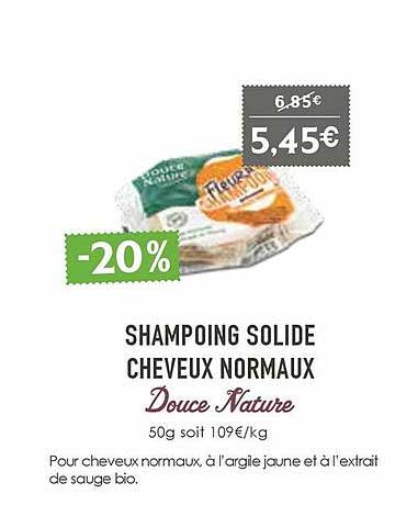 shampoing solide cheveux normaux douce nature