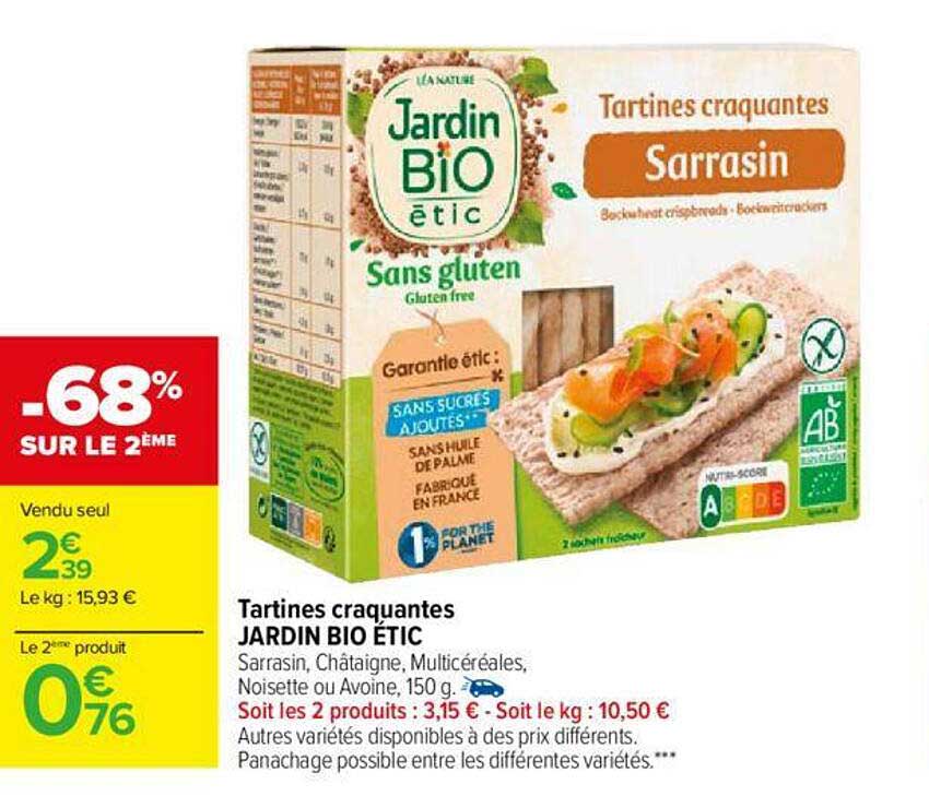 Tartines Craquantes Jardin Bio étic