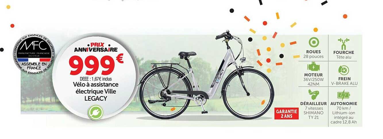 vélo à assistance électrique ville legacy