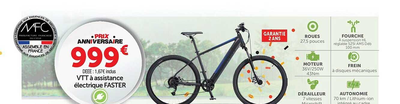 vtt à assistance électrique faster