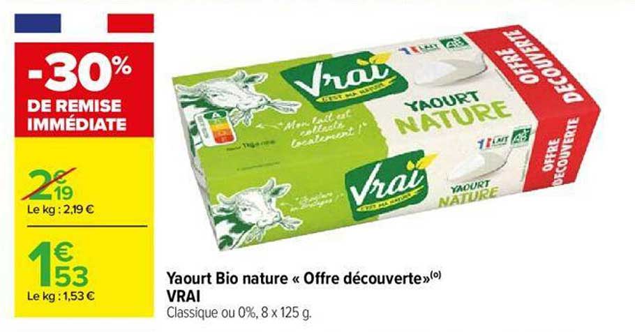 Yaourt Bio Nature "offre Découverte" Vrai