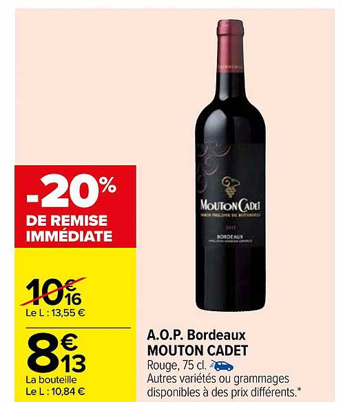 a.o.p. bordeaux mouton cadet