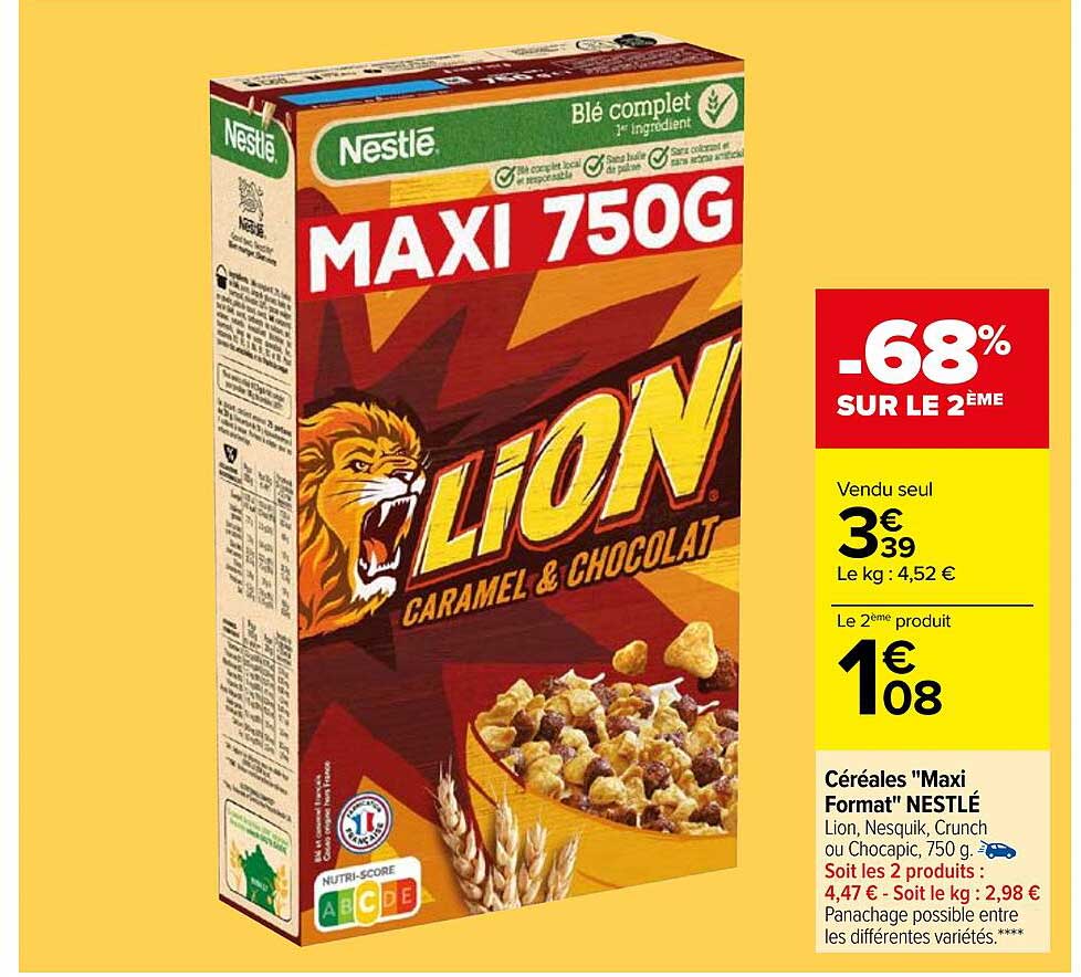 céréales "maxi format" nestlé