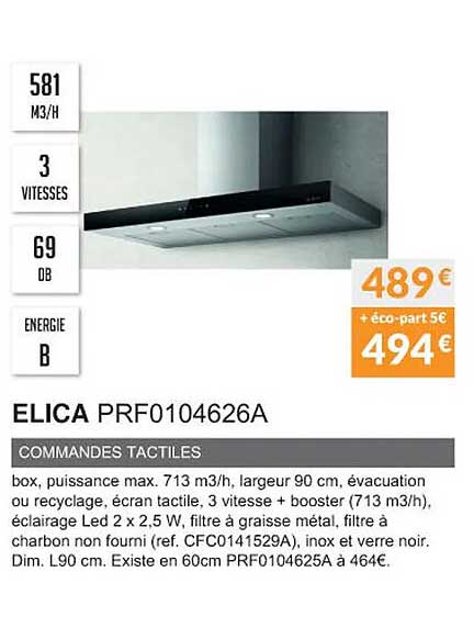 elica prf0104626a commandes tactiles
