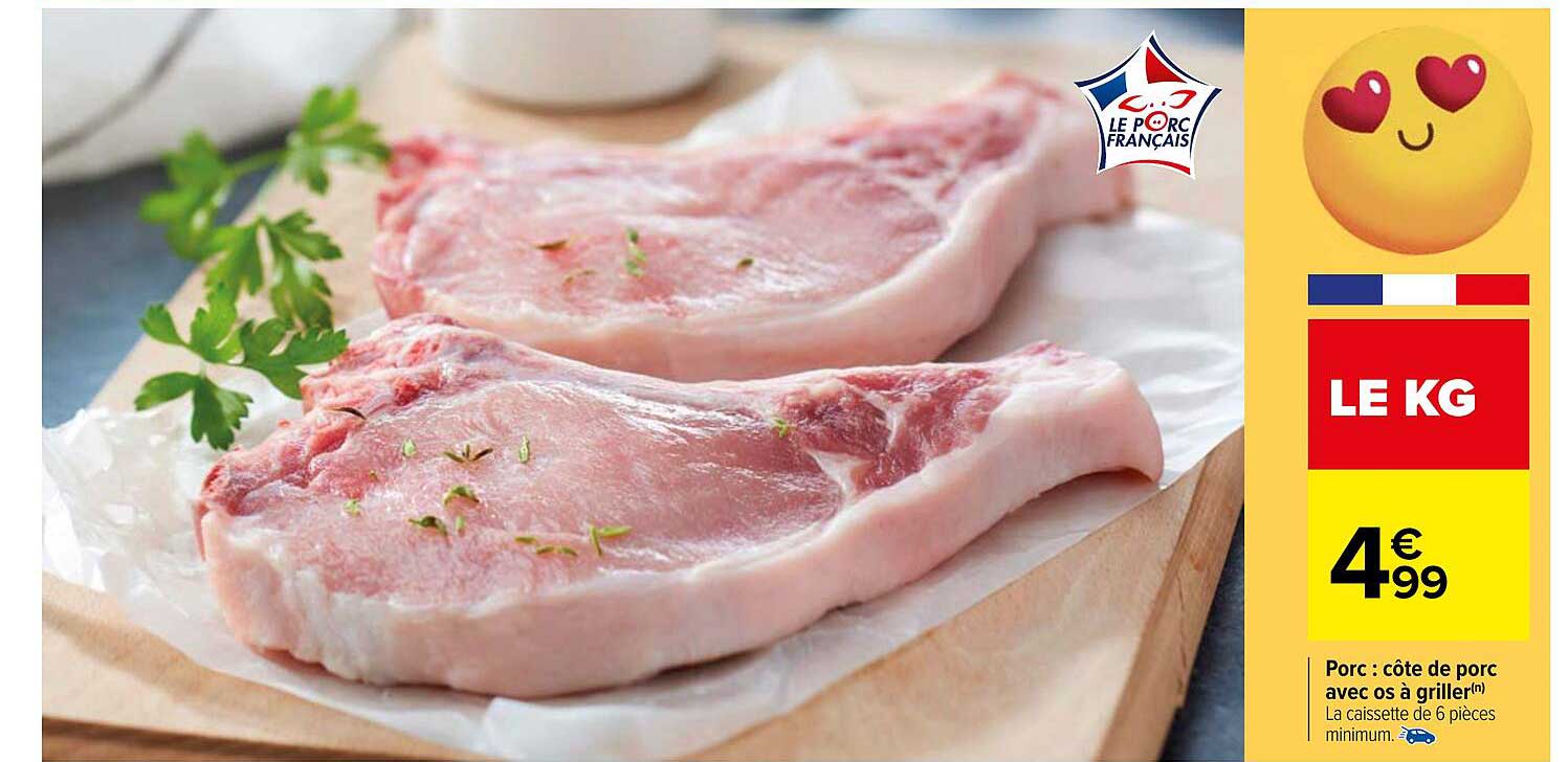 Porc : Côte De Porc Avec Os à Griller