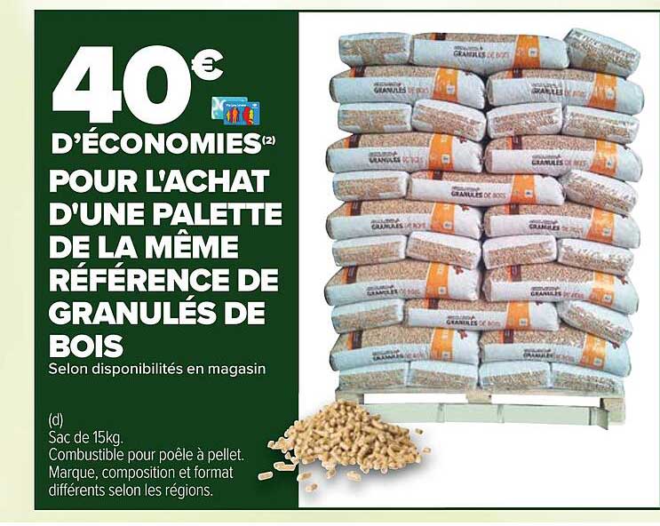 une palette de la même référence de granulés de bois