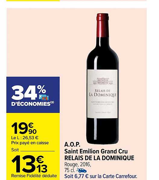 a.o.p. saint émilion grand cru relais de la dominique