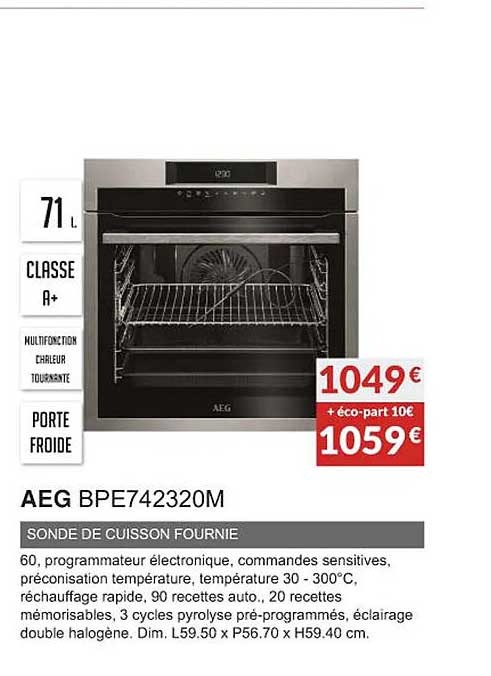 aeg bpe742320m sonde de cuisson fournie