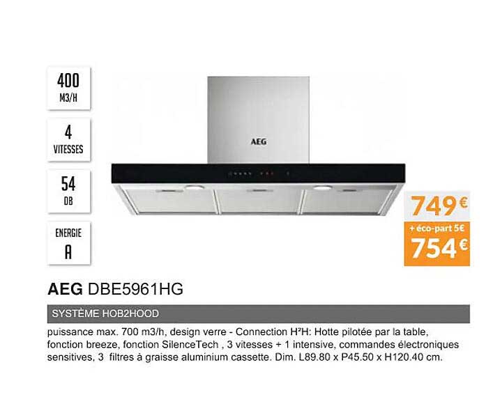 aeg dbe5961hg système hob2hood