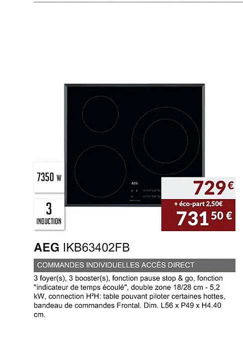 aeg ikb63402fb commandes individuelles accès direct