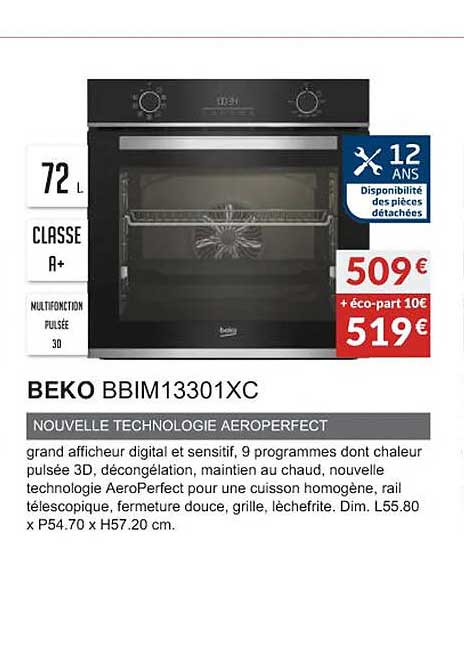beko bbim13301xc nouvelle technologie aeroperfect