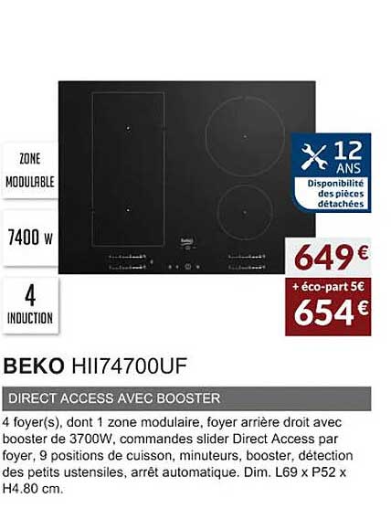 beko hII4700uf direct access avec booster