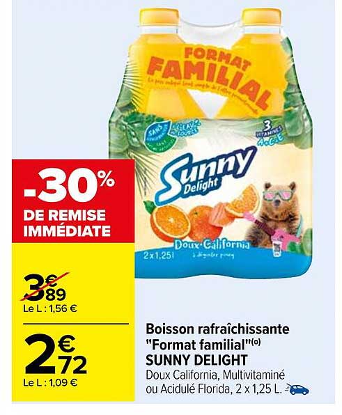 boisson rafraîchissante "format familial" sunny delight