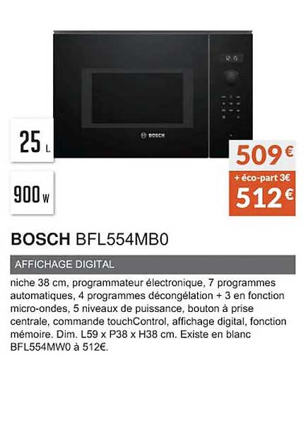 bosch bfl554mb0 affichage digital