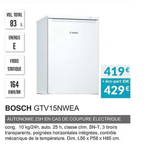 bosch gtv15nwea autonomie 25h en cas de coupure électrique