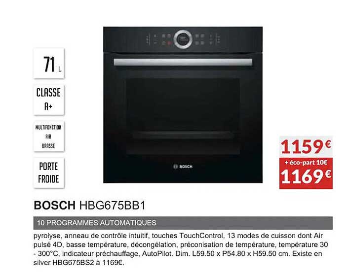 bosch hbg675bb1 10 programes automatiques